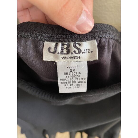 J.B.S. Womens Black Chiffon Ruffle Hem Skirt 2X Lightweight Polyester Midi - Picture 3 of 7